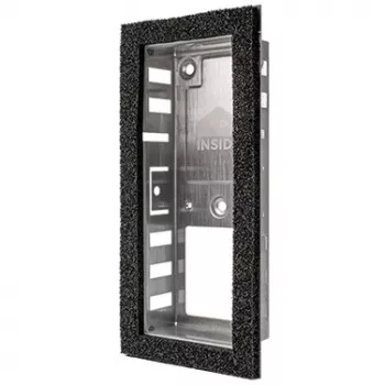 DoorBird D1101V Flush-Mount Backbox, Stainless Steel, Black, 40 mm