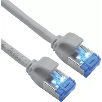 ROLINE S/FTP Patch Cable Cat.6A TPE PoE-tauglich verknotungsfrei Grey 1.5m - Network - CAT 6a