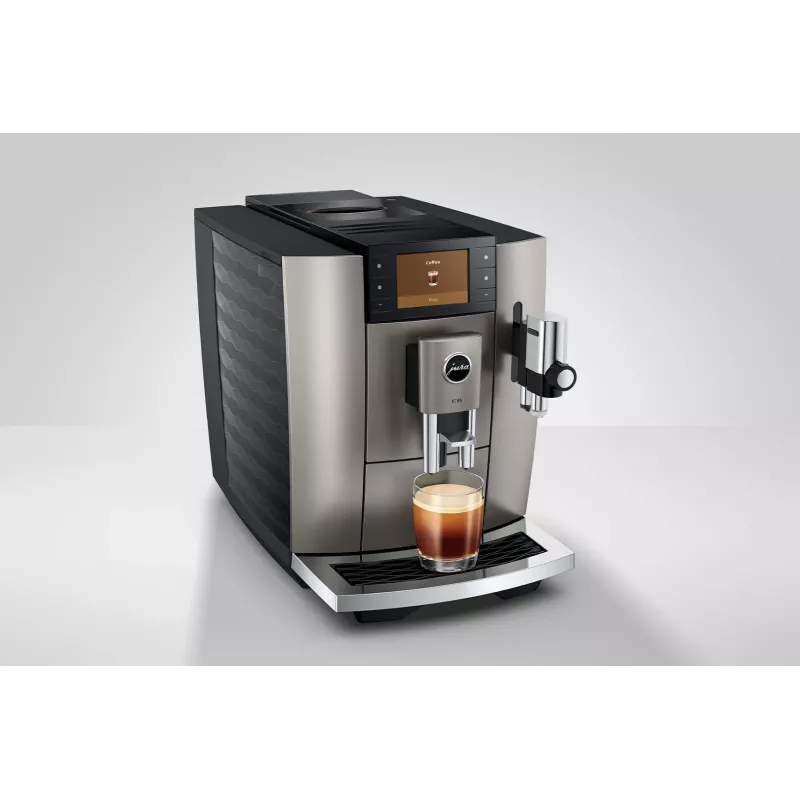 Espresso machine JURA E8 Fully-auto 1.9 L Silver — 15 bar, 3.5 inch display, grinder, milk frother
