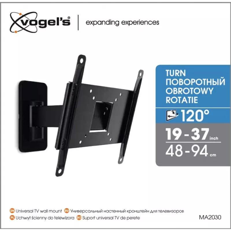 Vogels | Wall mount | MA2030-A1 | Full motion | 19-40 | Maximum weight (capacity) 15 kg | Black