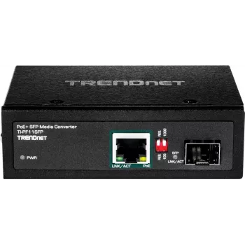 TRENDnet TI-PF11SFP - Media Converter - GigE - 10Base-T, 100Base-TX, 1000Base-T - RJ-45 / SFP (mini-GBIC) - to 40 km (TI-PF11SFP)