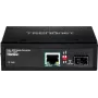 TRENDnet TI-PF11SFP - Media Converter - GigE - 10Base-T, 100Base-TX, 1000Base-T - RJ-45 / SFP (mini-GBIC) - to 40 km (TI-PF11SFP)