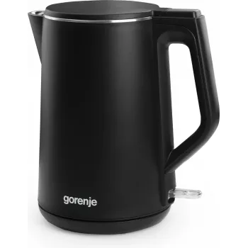 Electric kettle Gorenje K15DWBK — 1.5 L, 2200 W, black, button control, 360° base
