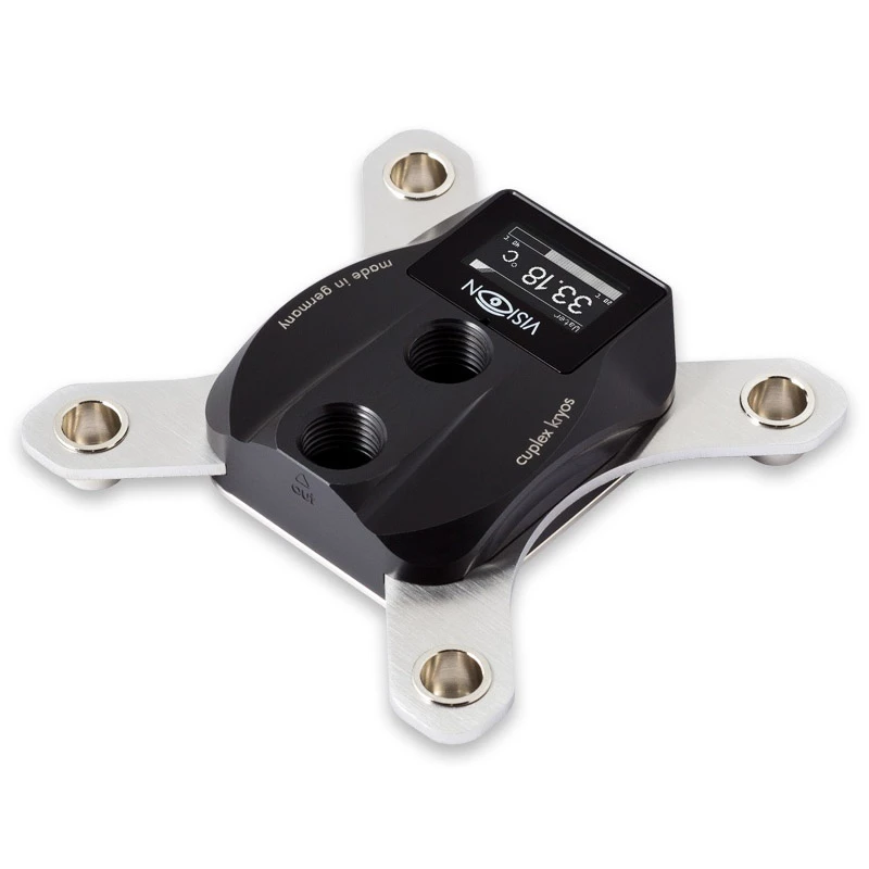 Liquid CPU cooler water block Aqua-Computer cuplex kryos NEXT with VISION for LGA 1700 — Acetal/Nickel