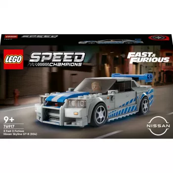 LEGO 76917 Speed Champions 2 Fast 2 Furious Nissan Skyline GT-R (R34) Toy Car