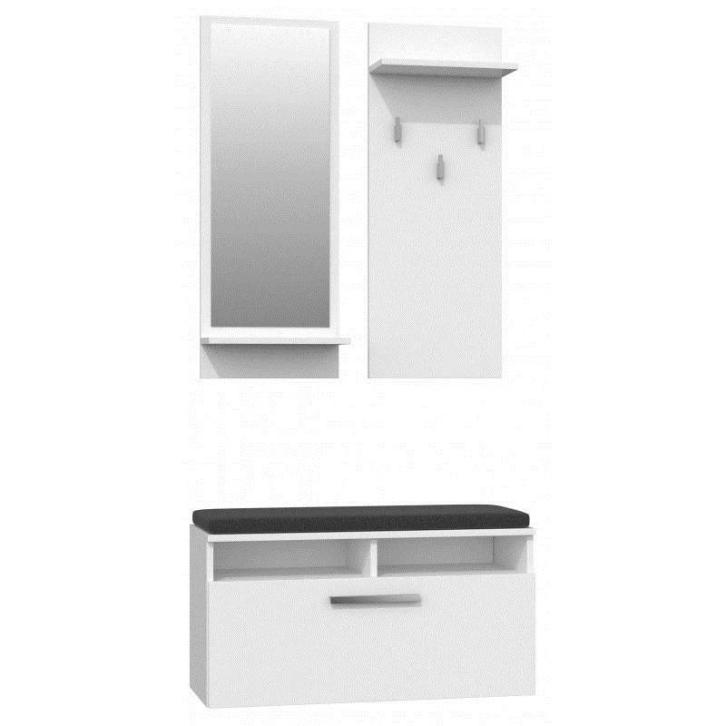 Entryway cabinet Topeshop GAR RIVA BIEL White 1 hinged door