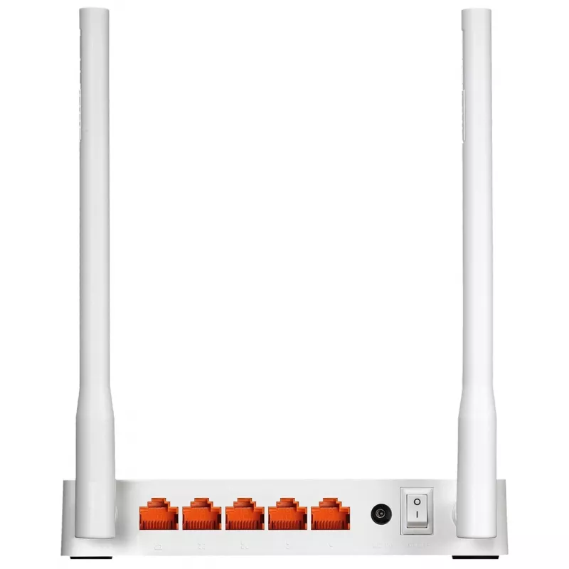 Tabletop router TOTOLINK N300RT — Single-band 2.4 GHz Wi‑Fi 4, 300 Mbps, 5x RJ-45 Fast Ethernet ports, 2 external 5 dBi antennas