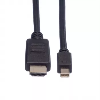 ROLINE - Video- / Audio Cable - DisplayPort / HDMI - 32 AWG - Mini DisplayPort (M) - HDMI, 19-pin (M) - 3 m - Shielded - Black (11.04.5792)