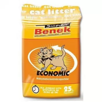 Clumping Cat Litter Super Benek Economic 25 L — Bentonite granules, odor elimination, biodegradable