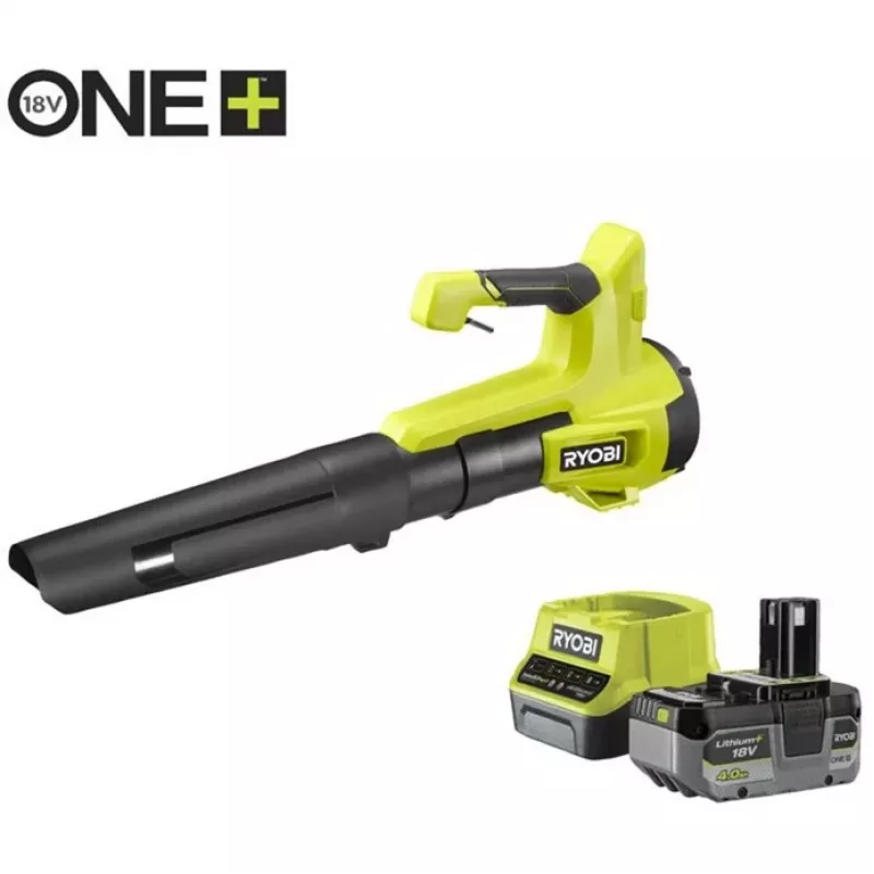 ONE+ battery leaf blower RY18BLB-140, 18Volt, Leaf Blower Green/black, Lithium-Ion Battery 4,0Ah