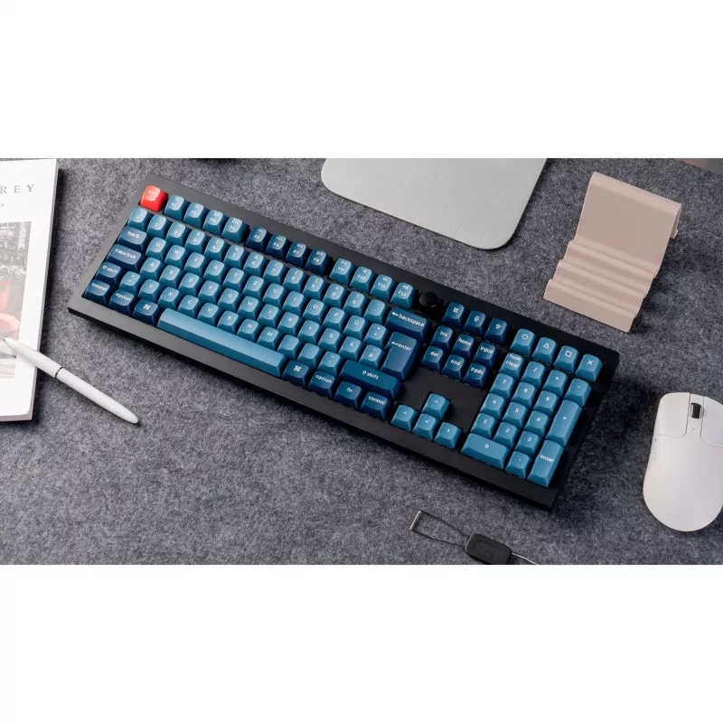 V6 Max, Gaming Keyboard black/blue-grey, DE-Layout, Gateron Jupiter Red, Hot-Swap, RGB