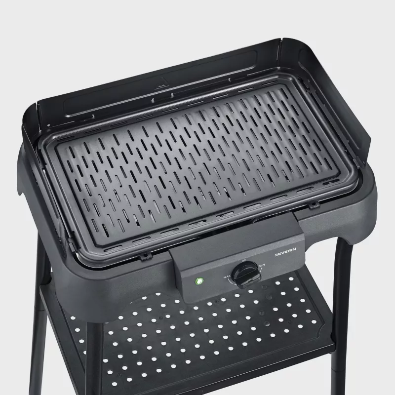 Tabletop electric grill SEVERIN PG 8596, 2000 W, rectangular grid, black, rotary control