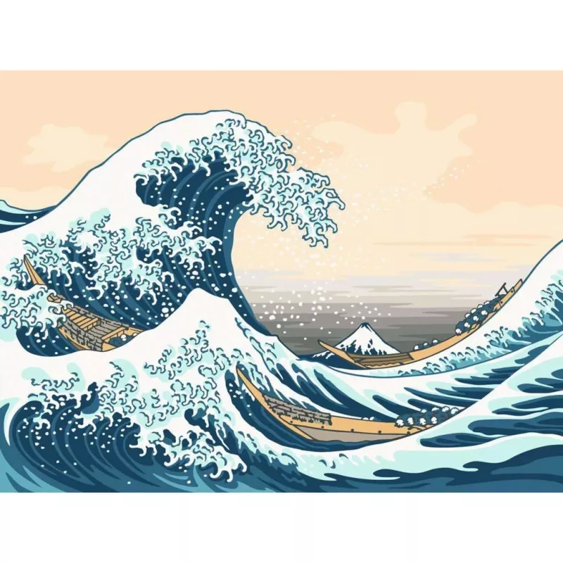 Painting kit Ravensburger CreArt ART Collection The Great Wave Hokusai 23690 — paint-by-number art set