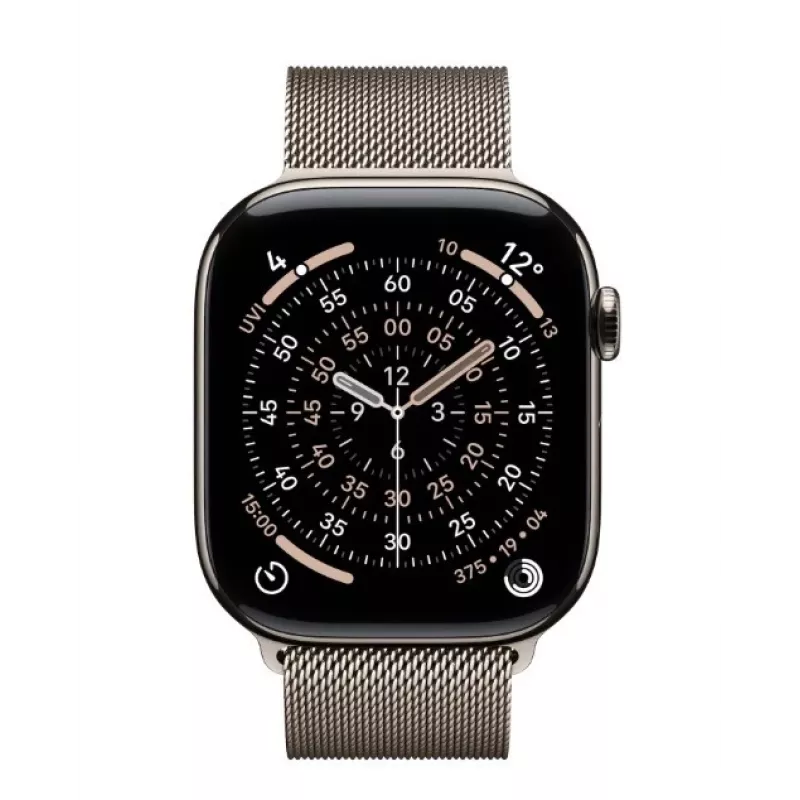 Apple Watch Series 11 GPS + Cellular 42mm Natural Titanium Case with Natural Milanese Loop
