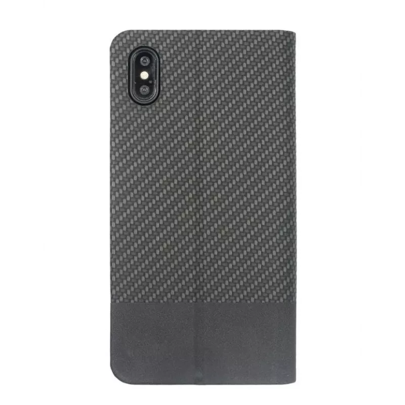Phone book case Tellur Carbon for iPhone XS — black