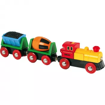 World train with battery locomotive, toy vehicle