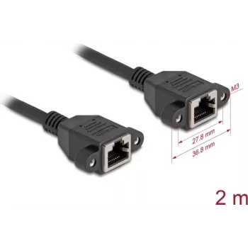 DeLOCK 90785 Networking Cable Black 2 m Cat6a S/FTP