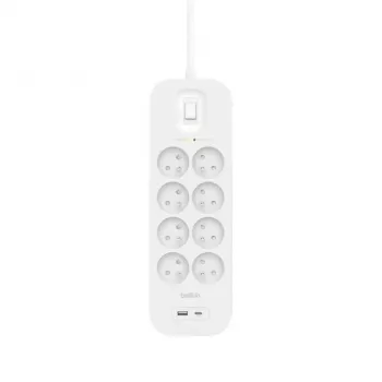 Surge Protector Belkin SRB003CA2M 8 AC Outlets 900 J White 2 m