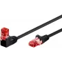 Goobay CAT 6 Patch Cable 1x 90° angled, U/UTP, Black, 10 m - latch tab top, CCA Copper Mix (51519)