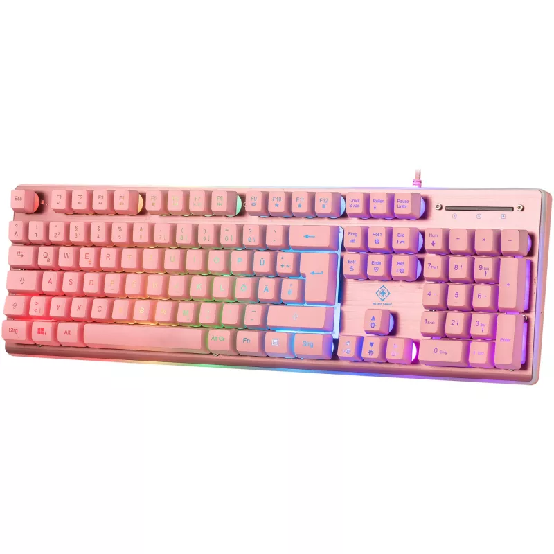 Deltaco GAM-021-RGB-P-DE - full size (100%) - USB - membrane key switch - QWERTZ - Pink