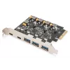 PCIe card Digitus 2x USB-C 3x USB A