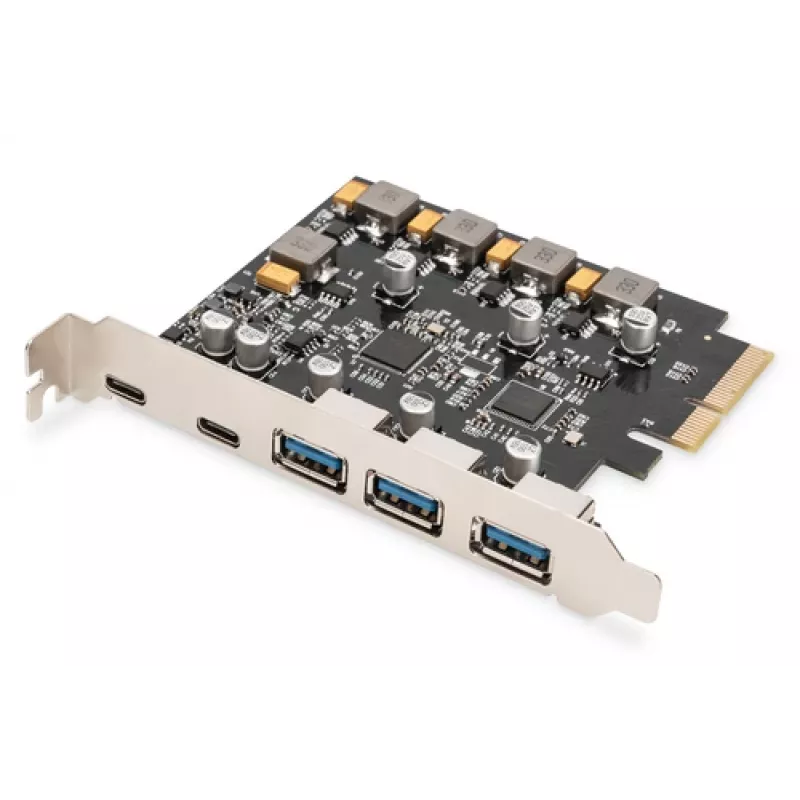 PCIe card Digitus 2x USB-C 3x USB A