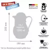 Thermos jug ROTPUNKT 1.2 L, ivory — 24 h hot / 36 h cold, hand grip, 199×255 mm