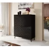 Shelving unit ABETO 100.5 x 40 x 121.5 cm black/gloss black