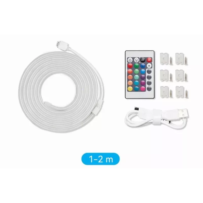 LED strip light Vention PAEWH 2 m, USB-powered 5V, RGB with IR remote, double-sided tape mounting