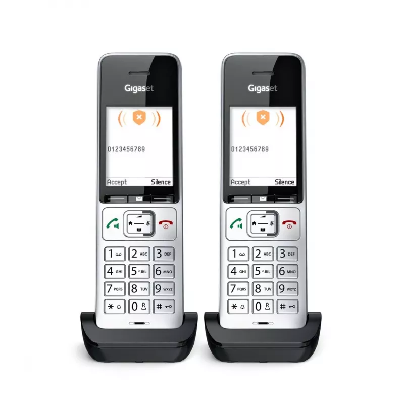 Gigaset COMFORT 500HX duo Analog/DECT telephone Caller ID Black, Silver