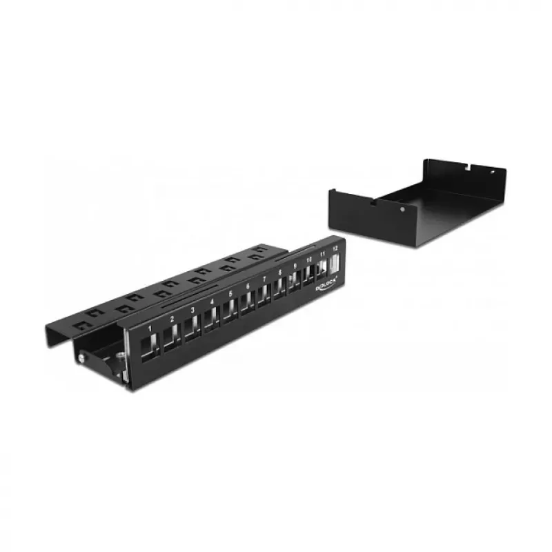 Patch Panel DeLOCK Keystone 12 Port Black
