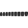 Impact socket set Bosch 3/8 inch, 9-piece, black, standard