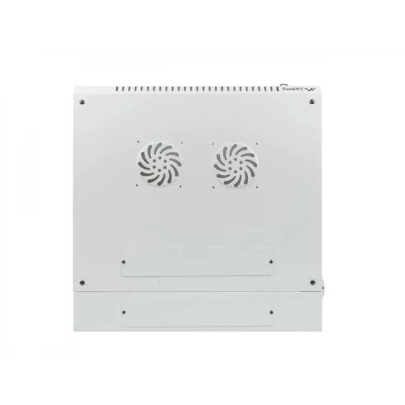 Lanberg WF02-6609-10S 19 inch 9U Wall-Mounted Double-Section Rack Cabinet, 600x600 mm, Grey, 60 kg Load, Tempered Glass Door