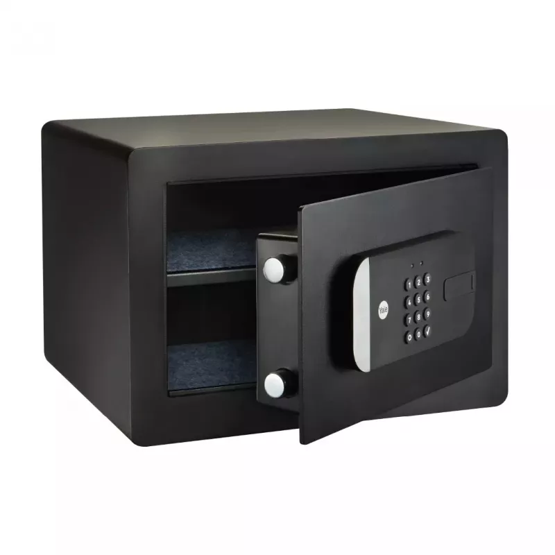 Freestanding safe Yale YSS/250/EB1 — electronic and key lock, black, 250×300×350 mm