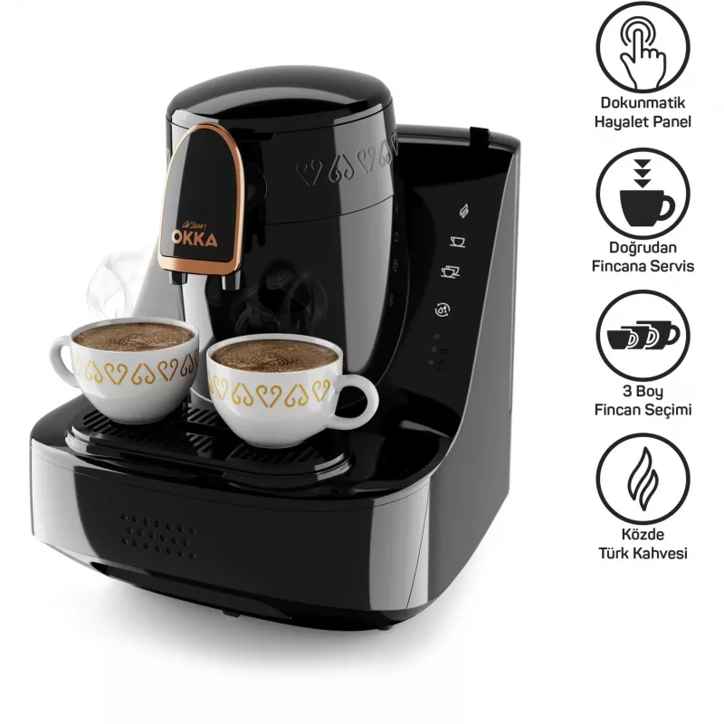 Okka Elite, moka coffee maker black/Copper, model 2025