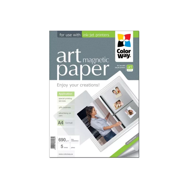Magnetic photo paper ColorWay PGA690005MA4 A4 690 g/m², magnetic-backed heavyweight for prints