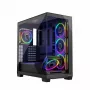PC Case MODECOM Volcano Stellar 5F ATX Midi Tower, tempered glass, 5 preinstalled fans, USB‑C, supports microATX/ATX, max GPU 420mm, CPU cooler height 175mm