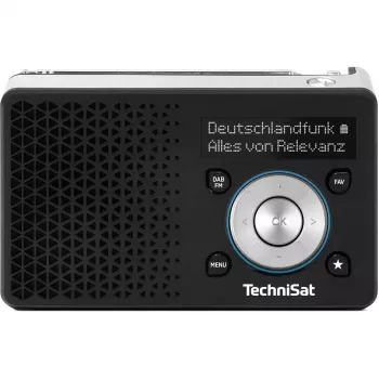 Portable radio TECHNISAT DIGITRADIO 1 A — DAB+/FM, OLED display, USB-C, 3.5 mm headphone, 1 W, black/silver