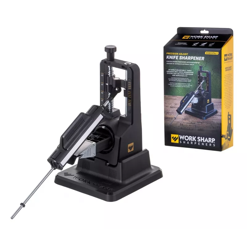 Knife sharpener Work Sharp Precision Adjust 09DX164 adjustable angle with ceramic honing rod, diamond plates, black, 243.8×165.1×143.3 mm