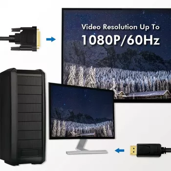 Video Cable Adapter LogiLink CV0131 2m DisplayPort DVI Black
