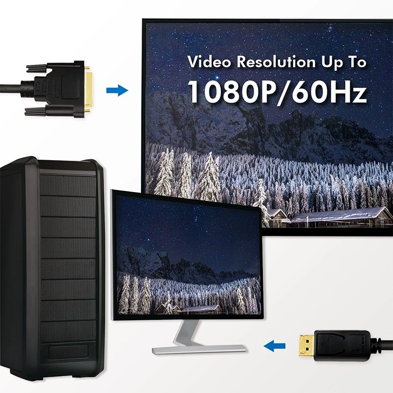 Video Cable Adapter LogiLink CV0131 2m DisplayPort DVI Black