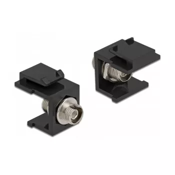 Keystone module DELOCK 86851, flat FC connector, black, 16.5×24×21.8 mm