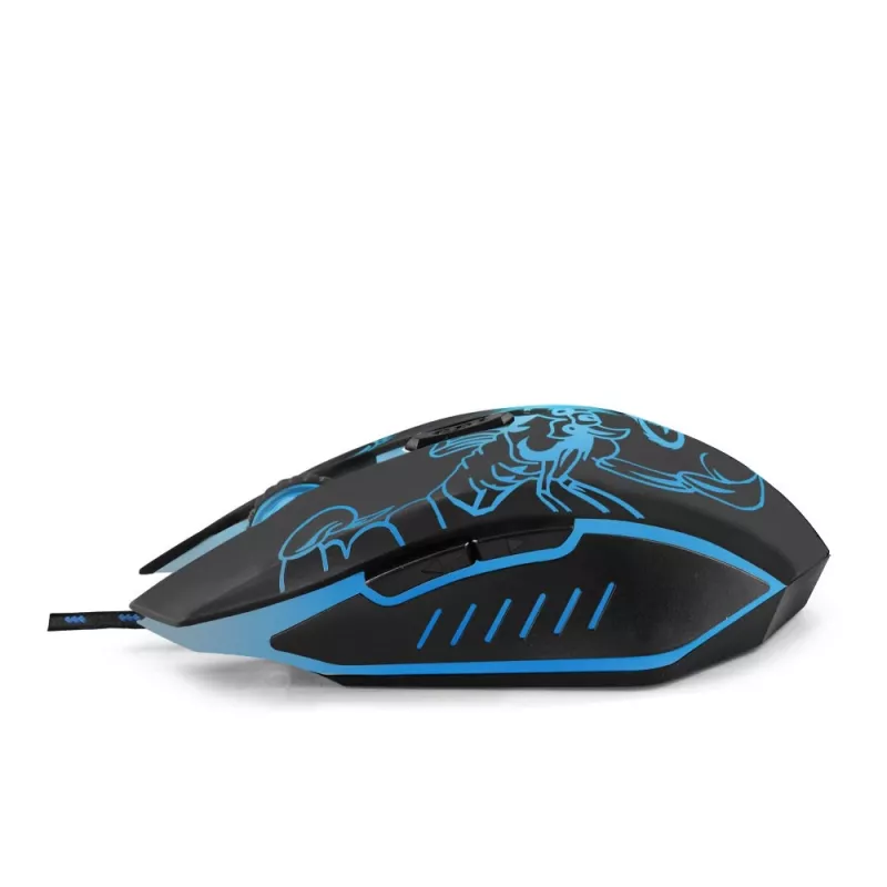 Esperanza MX203 SCORPIO - Mouse - USB - Blue - Hiiri - Optinen - 6 Painiketta - Black