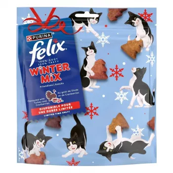 Cat treats Purina Nestlé Felix Winter Mix Turkey & Cranberries 200 g meaty sachet, adult cats, protein 35.5% fat 19.5%