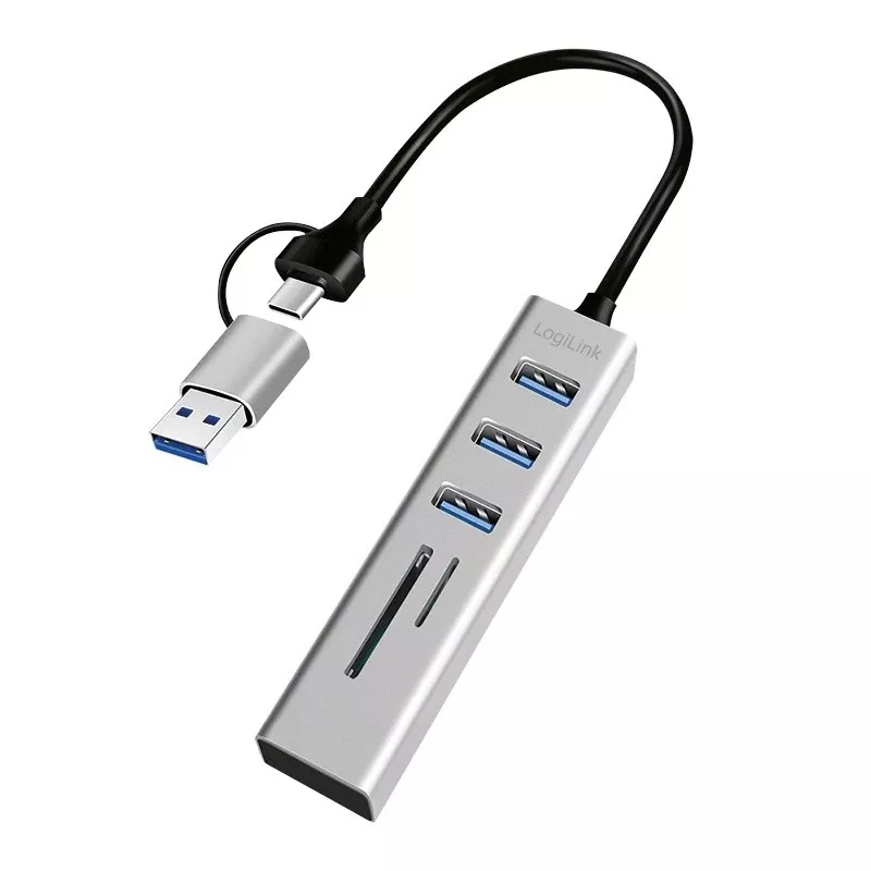 USB3.0 hub USB-A, SD/mic roSD slot, 2in1