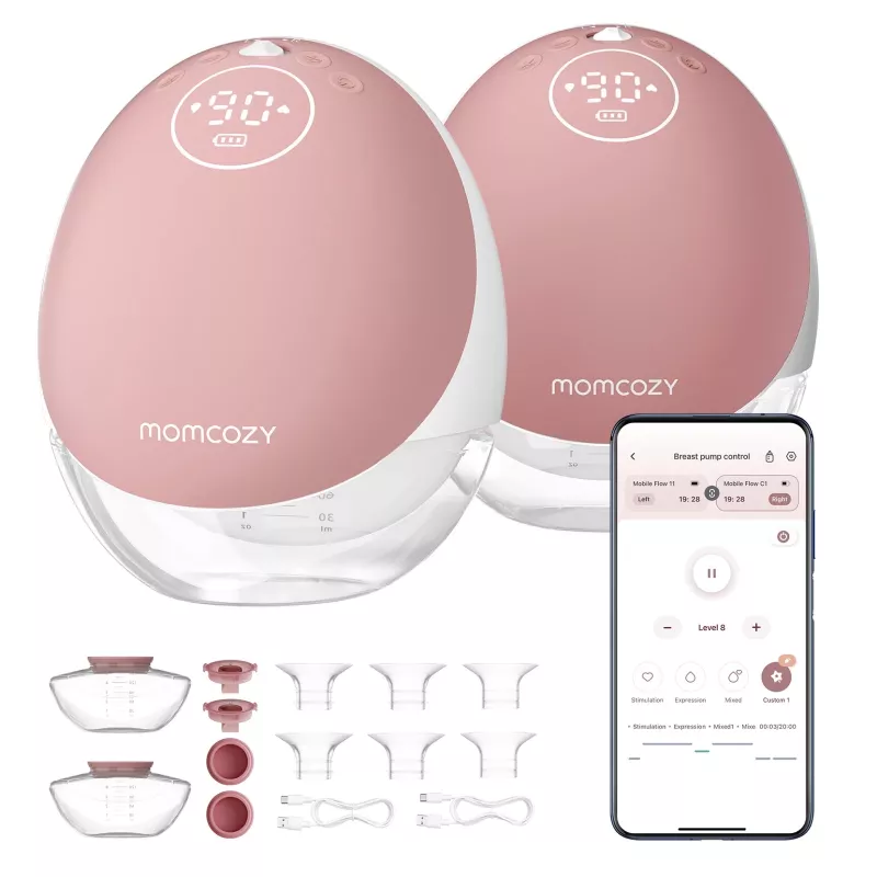 Momcozy M9 Double Electric Breast Pump Red, 150ml
