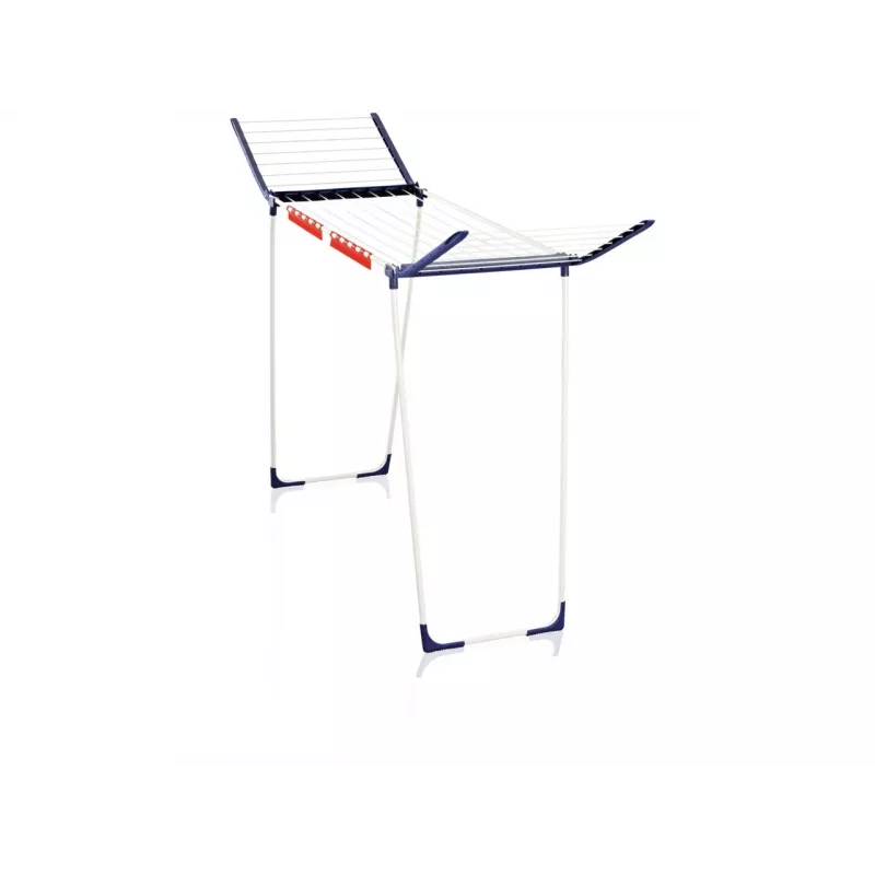 Clothes horse Leifheit Pegasus 180 Maxx Winged — floor-standing drying rack, 18 m drying space, adjustable height 1080–1280 mm, 550×1100×1280 mm, blue/white