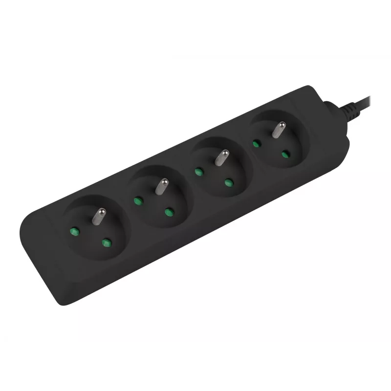 Power Extension Lanberg PS0-04E-0100-IEC-BK 1m 4 AC Outlets Indoor Black