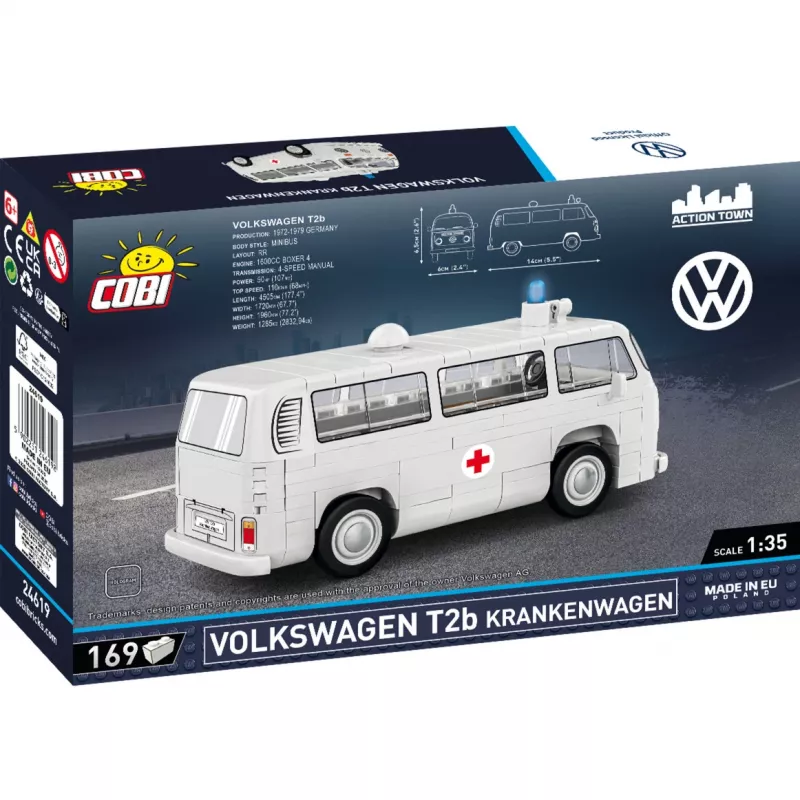 Cobi Model Kit Volkswagen T2b Ambulance 1:35 scale grey
