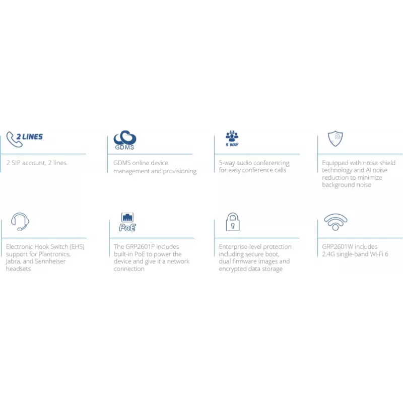 IP Phone Grandstream Networks GRP2601 Black
